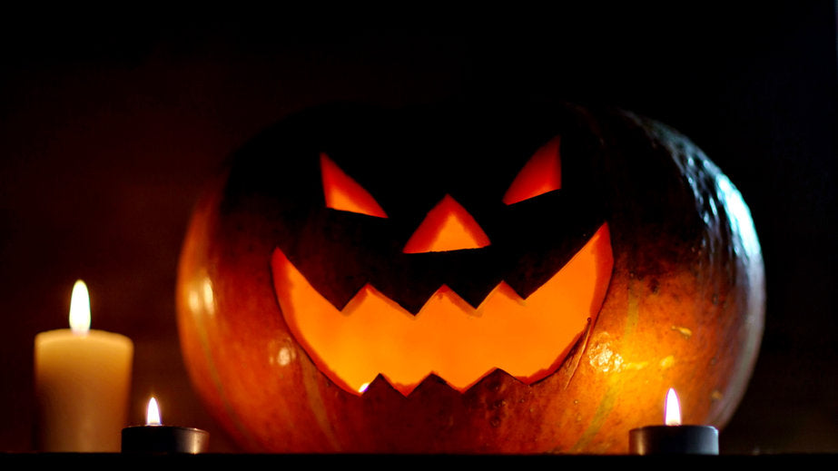 Jack-o-lantern with candles